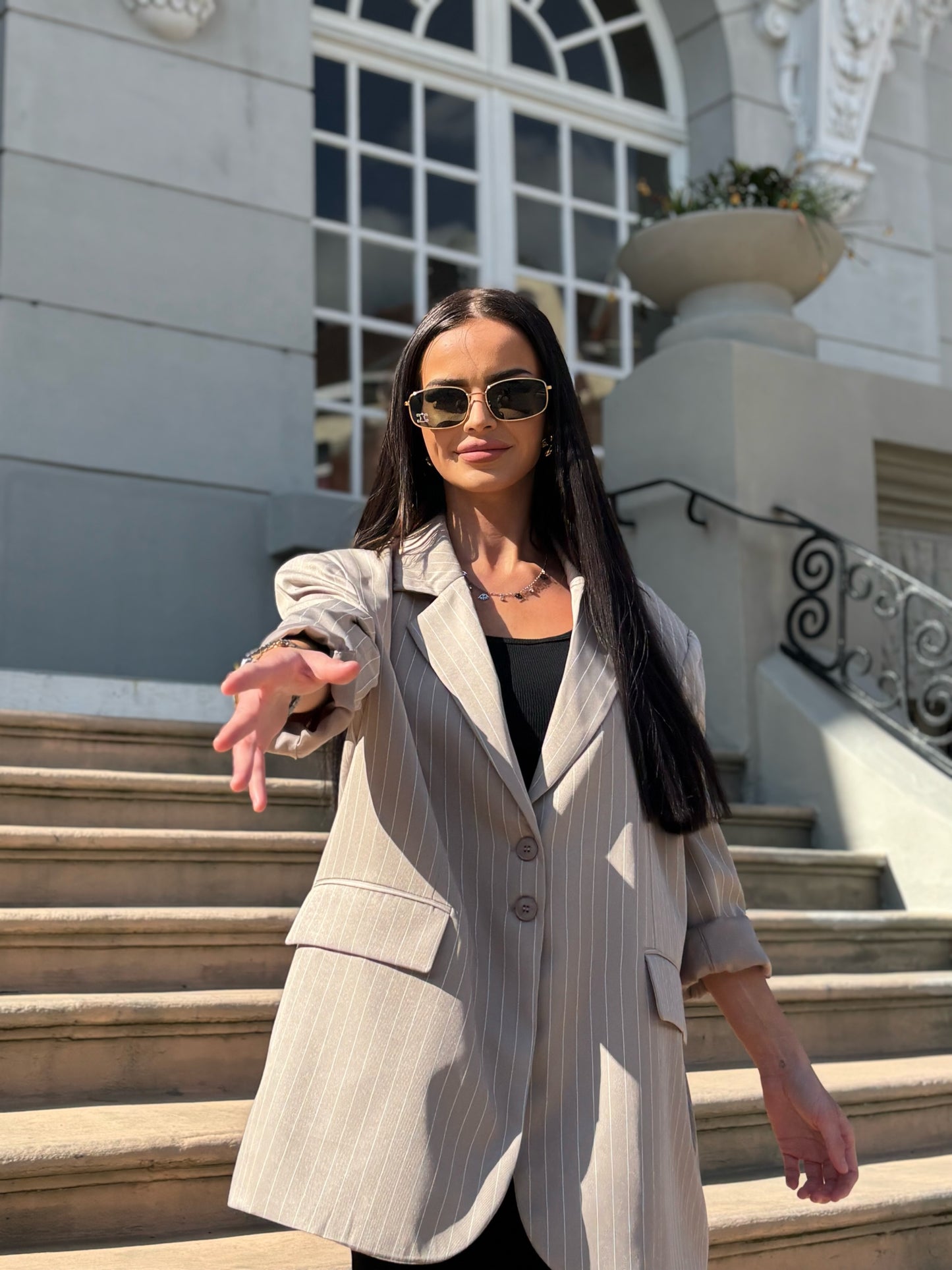 Blazer rayés Oversize